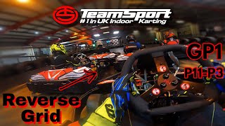 CHAOS ON THE REVERSE GRID  TeamSport Stockton Karting [upl. by Araccot728]