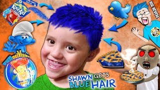 SHAWN gets BLUE HAIR Song 🎵  Cool Surprise FUNnel FV Family Vlog [upl. by Ortensia]