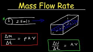 Volume Flow Rate amp Mass Flow Rate  Fluid Dynamics Physics Problems [upl. by Enilemme]