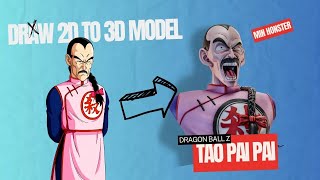 From Sketch To Sculpt Transforming 2d To 3d Models  Creating dbz Tao Pai Pai in zbrush Eps04 [upl. by Lebanna]