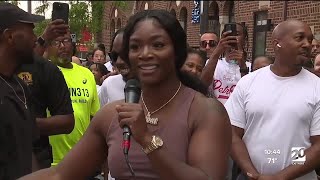 Hundreds run with Claressa Shields in Detroit [upl. by Ammeg296]