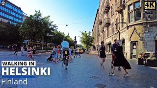 Hot Summer Evening Walk in Helsinki City Center  Mannerheimintie 16 July 2021 [upl. by Higbee]