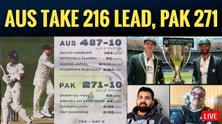 PAK 27110 as Australia take massive lead of 216 in 1st Test  IND W demolish ENG W in Test match [upl. by Anirahc]