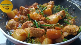 Pork meat in different style । Pork with dhekia xaak । Pork with fiddlehead fern । Assamese Pork fry [upl. by Parsifal881]