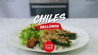 Chiles rellenos de queso  Cocina Fácil [upl. by Allanson]