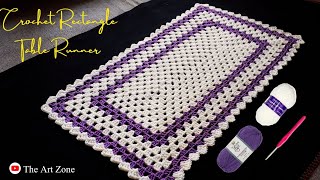 Crochet Simple Rectangular Table Runner For Beginners [upl. by Naneik]