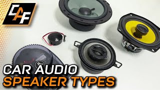 Car Audio Speaker Types EXPLAINED Tweeters Mids Midbass etc [upl. by Terraj17]