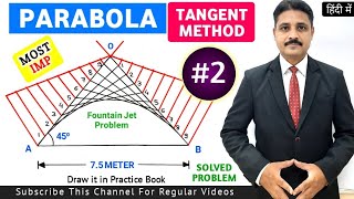 HOW TO DRAW PARABOLA BY TANGENT METHOD IN ENGINEERING DRAWING PROBLEM 2 [upl. by Nadabb]