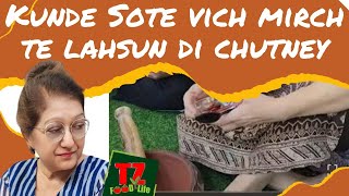 Kunde Sote vich mirch te lahsun di chutney tzfoodandlife [upl. by Nautna426]