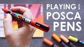 POSCA PENS  Trying Japanese Paint Pens [upl. by Nimzzaj150]