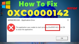 Solution for The Application was unable to start correctly 0xc0000142 Error in Windows 10 11 [upl. by Rialb]