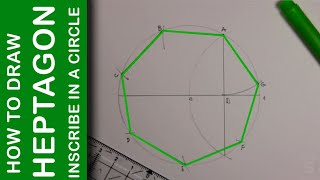 How to draw a Heptagon inscribed in a circle [upl. by Adnalra701]