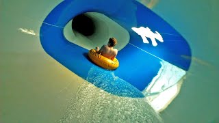 LONG Infiniti Water Slide 150m500ft Aquapark Nysa [upl. by Ahseram776]