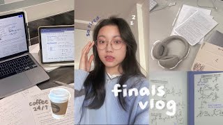 study vlog 🖇️ final exam week 12AM library nights too many notes  coffee long amp productive days [upl. by Mauldon658]