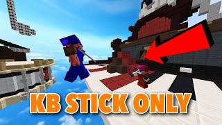 Minecraft Bedwars But we can ONLY use knockback sticks [upl. by Nauq664]