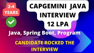 Capgemini Java Interview 3 Years Selected [upl. by Jacoba]