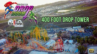 2024 Lex Luthor Drop of Doom 400 ft Drop Tower On Ride 4K POV Six Flags Magic Mountain [upl. by Grosz]