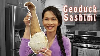 GEODUCK Sashimi Mukbang  The Giant Clam [upl. by Nekcerb]