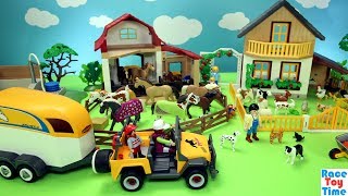 Playmobil Horse Stable and Farm Animals Barn Fun Toys For Kids [upl. by Eiramaneet]