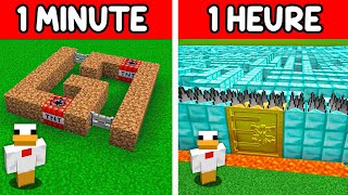 Labyrinthe Sécurisé de 1 minute vs 1 HEURE sur Minecraft [upl. by Akilegna]