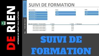 Créer un suivi de formation  Tutoriel Excel  DE RIEN [upl. by Alrahs]