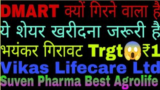 ये शेयर खरीदना जरूरी है भयंकर गिरावट Trgt😱₹1 Dmart Vikas lifecare suven Pharma best agrolife [upl. by Ereveneug648]