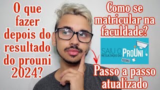 O QUE FAZER DEPOIS DO RESULTADO DO PROUNI 2024 [upl. by Brindell]