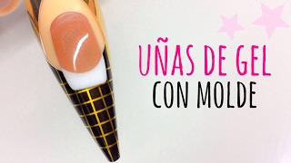 Uñas de Gel rápidas con molde  Tutorial fácil paso a paso [upl. by Eldorado673]