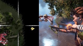 Horizon Zero Dawn gameplay  SECRET SPOT OUTSIDE OF THE MAP Horizon Zero Dawn Snapmaw [upl. by Inaj]