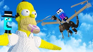 We Destroy Giant Homer Simpson with a Robot Dragon in Teardown Multiplayer [upl. by Aztinay]