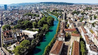 Drone Views of Switzerland in 4k Zurich  Around the National Museum [upl. by Wainwright]