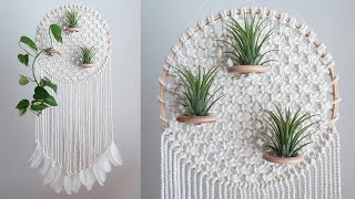 DIY Macrame Air plant hanging  마크라메 이오난사 행잉  Planta de aire de macramé de bricolaje colgante [upl. by Nnyleitak]