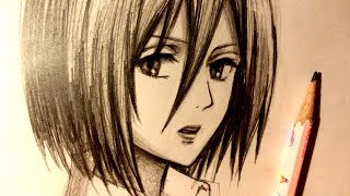 ASMR  Pencil Drawing 85  Mikasa Request [upl. by Byrd]