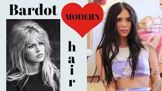 Modern Brigitte Bardot hair tutorial  brigittebardothairtutorial loosebeachwaves [upl. by Akerdnahs391]