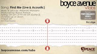 Boyce Avenue  Find Me Guitar 2vTab [upl. by Ecnarwal217]