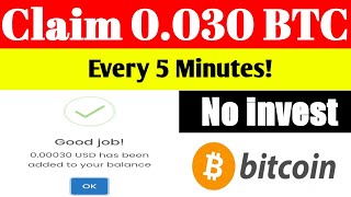 Claim 0030 BTC Every 5 Minutes  Highest paying BTC faucet  instant withdraw [upl. by Arreyt]