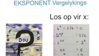 Eksponente vergelykings Graad 10 en ouer dou [upl. by Asante887]