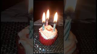 Happy Birthday music box and candles on a cupcake [upl. by Budd]