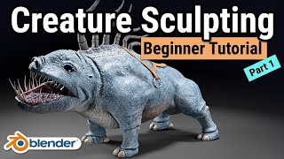 Blender Tutorial for Beginners  Creature Sculpting Part 1 [upl. by Aiciram]