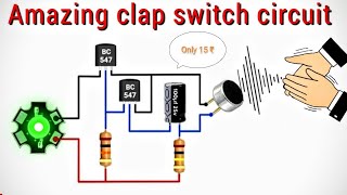 How to make a Clap Switch at home  Clap Switch  Science Project  Abhishek projects [upl. by Ecirtaeb23]