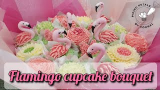 Flamingo cupcake bouquet tutorial [upl. by Releyks]