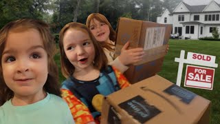 iTS MOViNG DAY Adley Niko and Navey pack up boxes for a room switch our new house amp the sign [upl. by Aelanna]