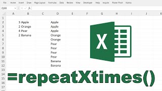 How to repeat values X times in excel  LAMBDA [upl. by Netnilc477]