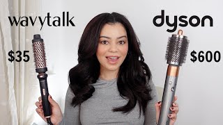 TikTok VIRAL Wavytalk Heated Round Brush VS Dyson Airwrap on CURLY Hair [upl. by Bouzoun]