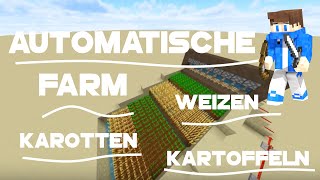 Minecraft  Automatische Karotten Weizen Kartoffel Farm [upl. by Ynnavoj]