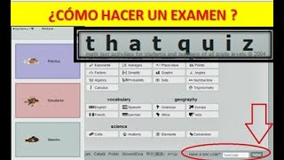 ¿Cómo hacer examen en Thatquiz [upl. by Olegnad]