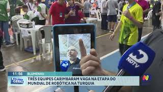 Blumenau três equipes carimbaram vaga na etapa do Mundial de Robótica na Turquia [upl. by Ytsrik969]