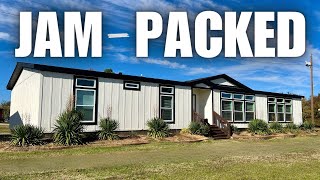 This NEW mobile home is LOADED to the BRIM w space amp amenities Prefab House Tour [upl. by Begga340]