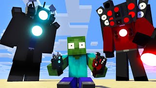 MINI TITAN SPEAKERMAN AND CAMERAMAN BECOME GIANT and Stupid Jokes in Minecraft [upl. by Ecilegna]