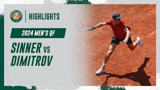 Sinner vs Dimitrov Quarterfinal Highlights  RolandGarros 2024 [upl. by Yllatan]